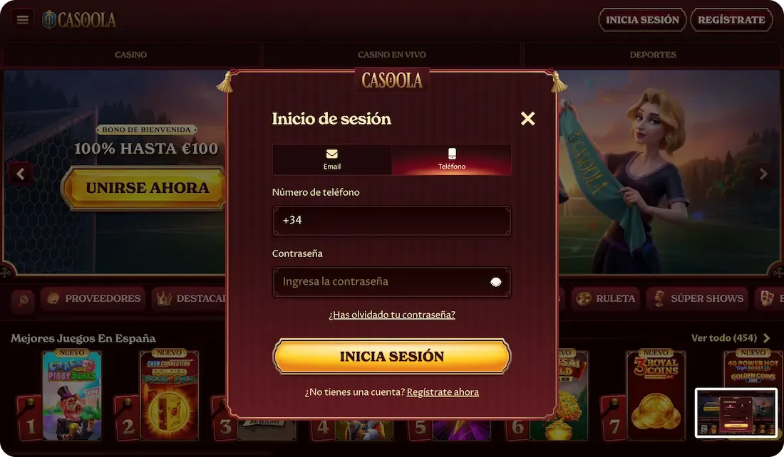 iniciar sesión en el casino casoola numero telefono