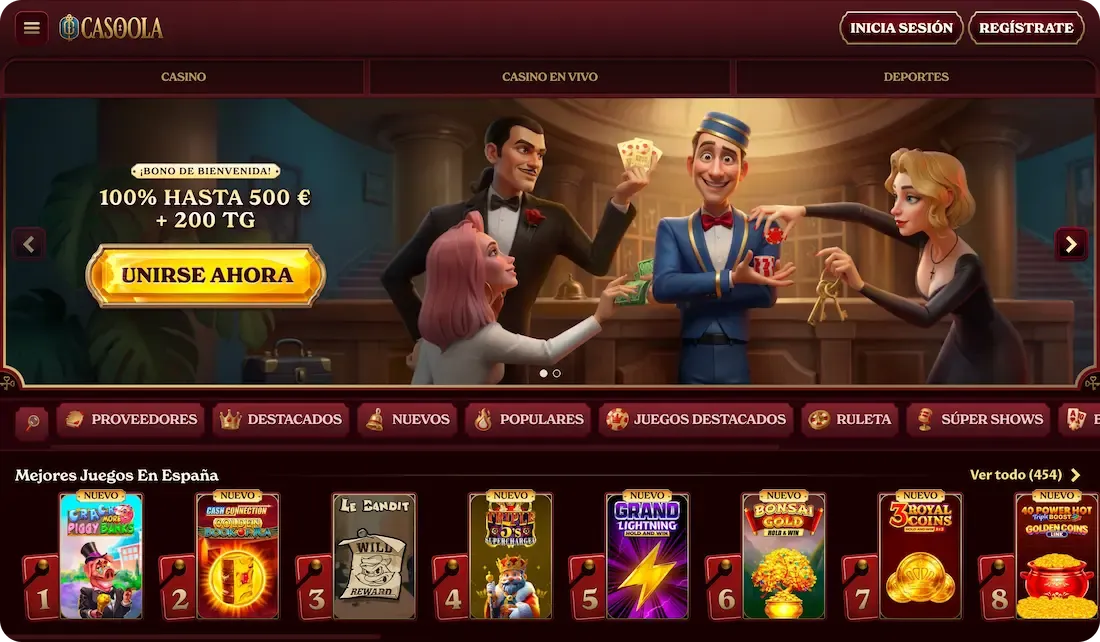 sitio web del casino casoola